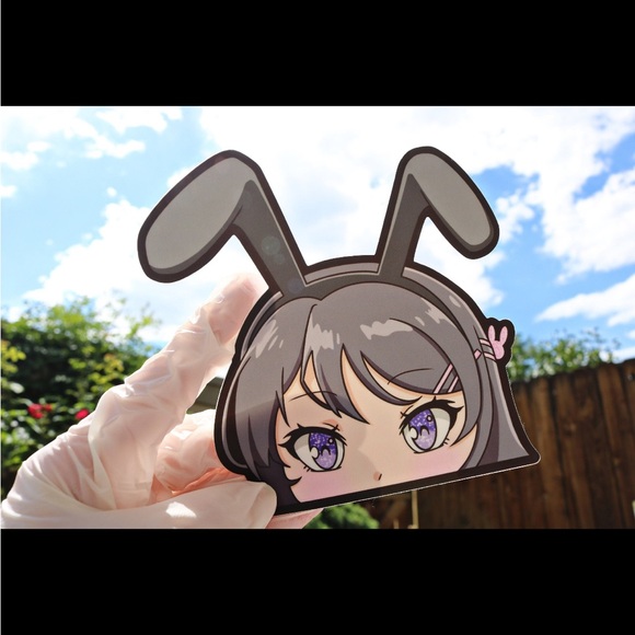 Bunny Girl Peeker Anime Vinyl Sticker - Picture 1 of 3